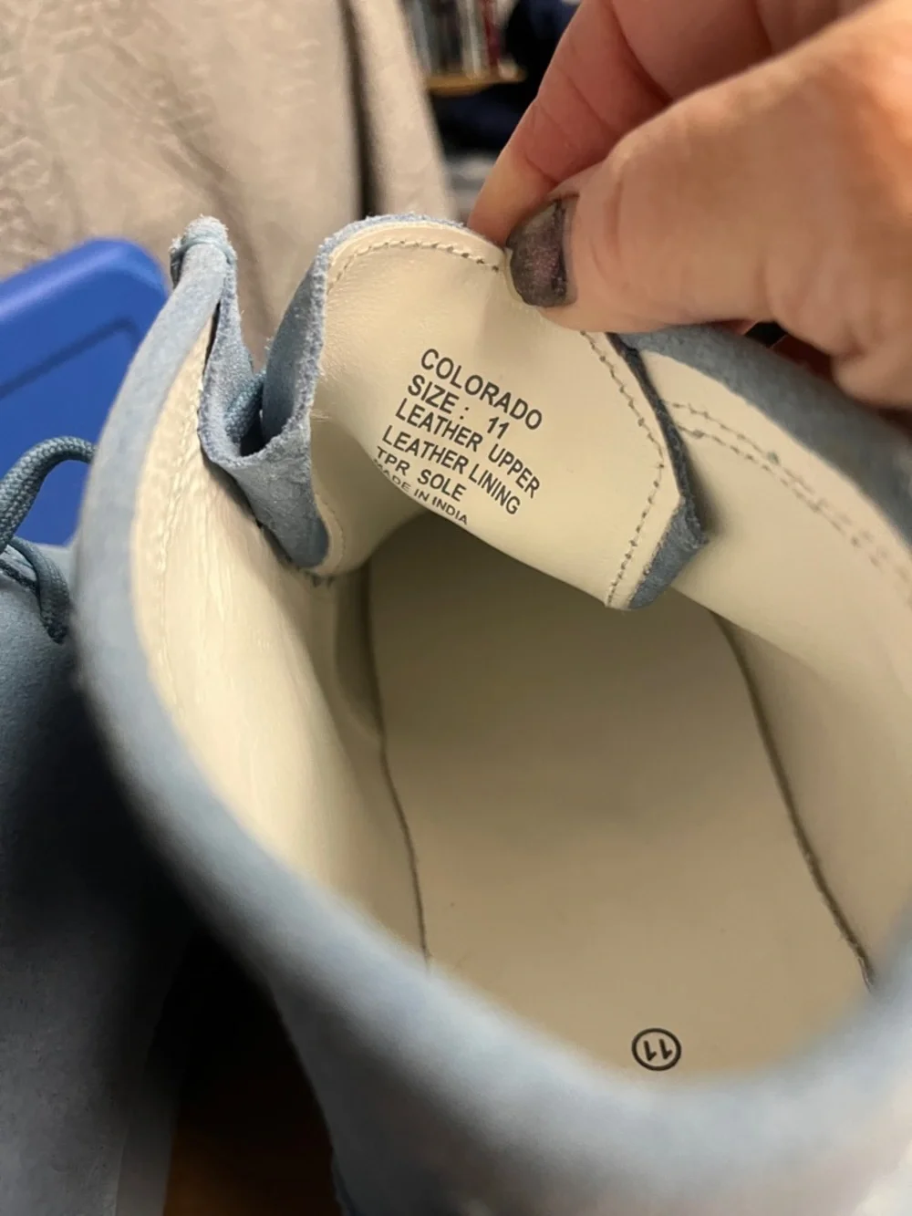 Men's Suede Chukka Boots in Dusty Light Blue - Picture 6 of 7